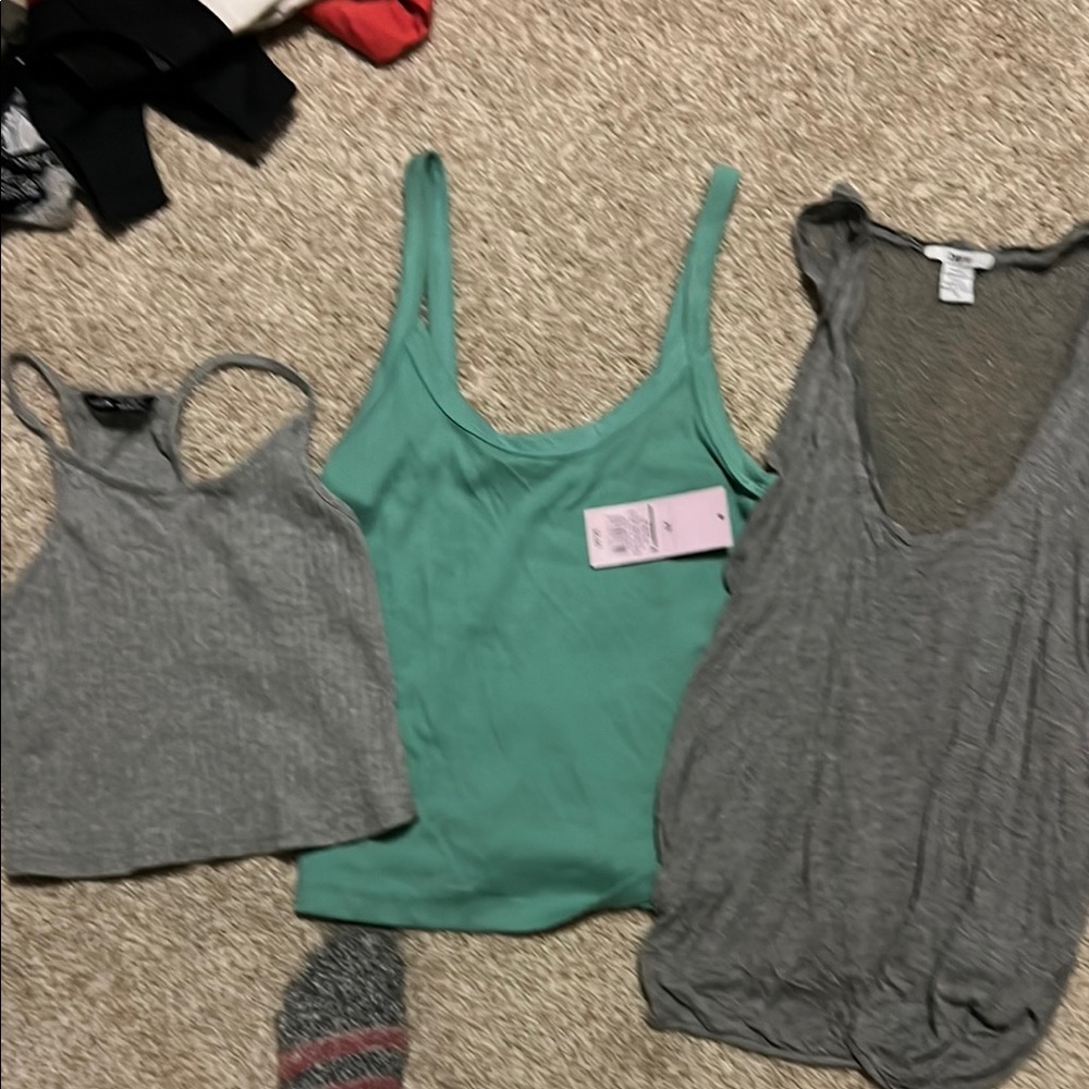 Gray and Green Women's Tops (3)